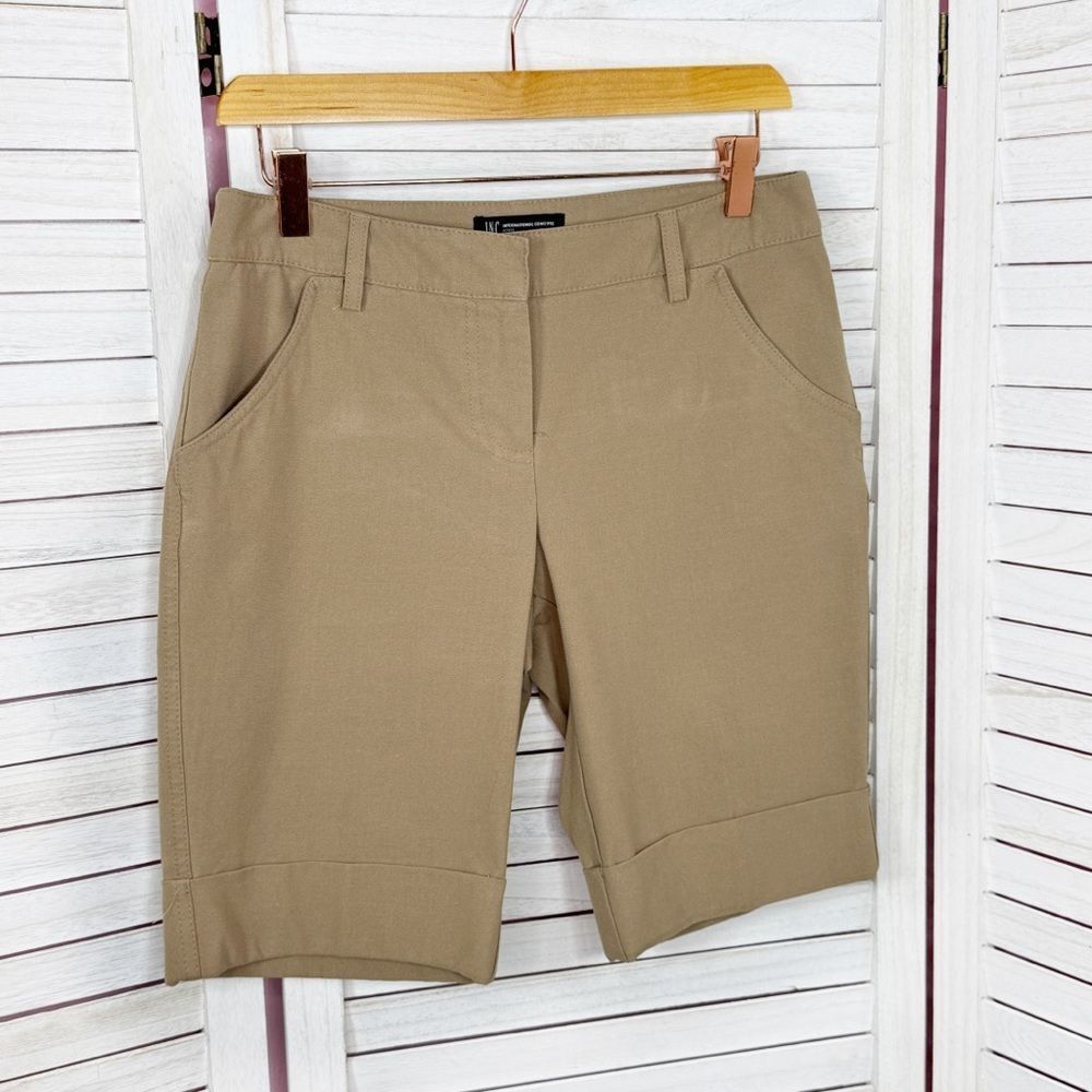 INC International Concepts Cuffed Hem‎ Bermuda Shorts Khaki Tan 6